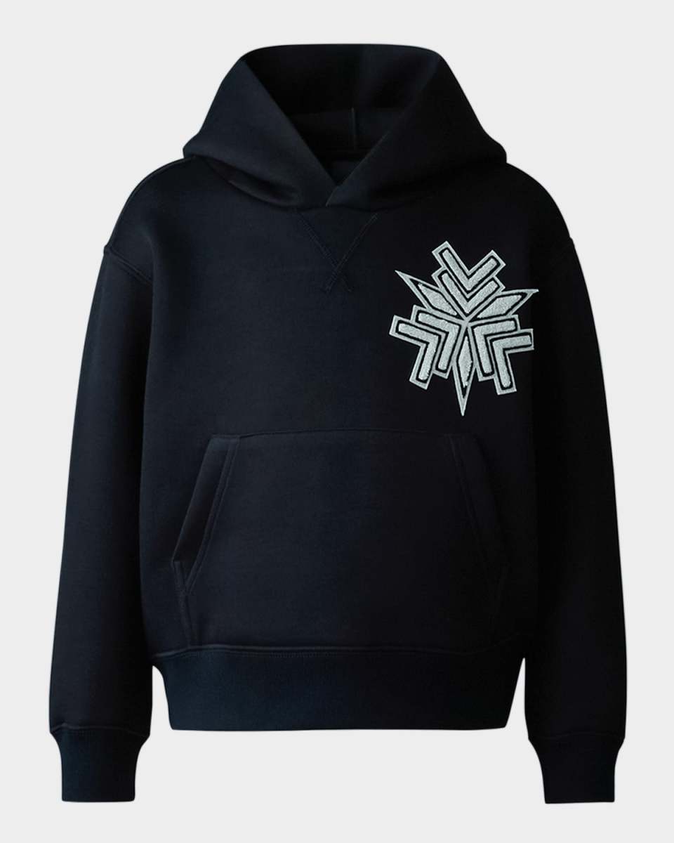Kid's Dru Snowflake Embroidered Hoodie, Size 8-14